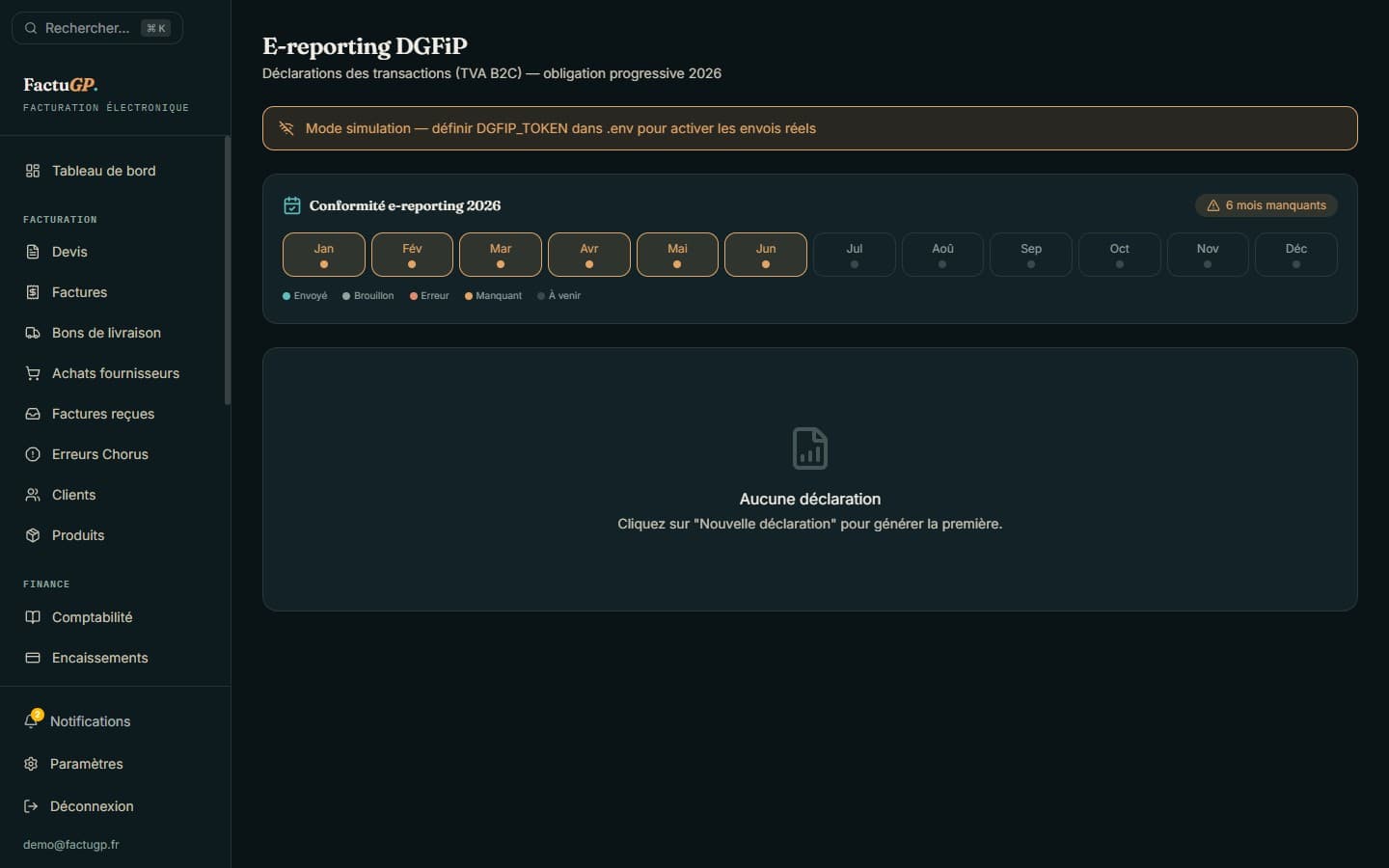Suivi e-reporting DGFiP